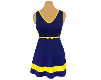 Blue Dress with Yellow